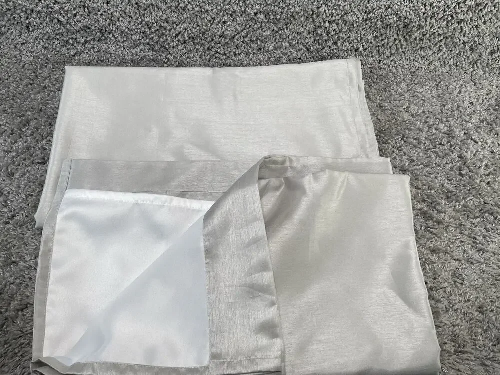 Silver Window Curtains 2pc Set Casual Any Room Home Decor 37in X 85in New